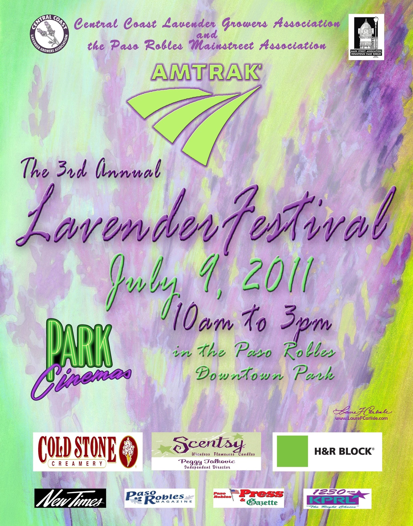 2011 Central Coast Lavender Festival poster with Central Coast Lavender Growers Association credit
