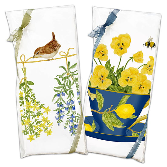 Single Flour Sack Towels Packaged SP-479 Lavender Sprigs